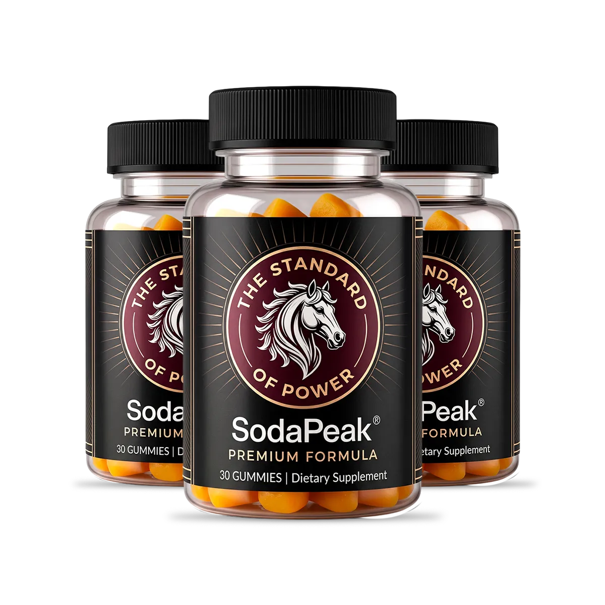 Soda Peak Gummies male enhancement supplement bottle highlighted for male vitality.